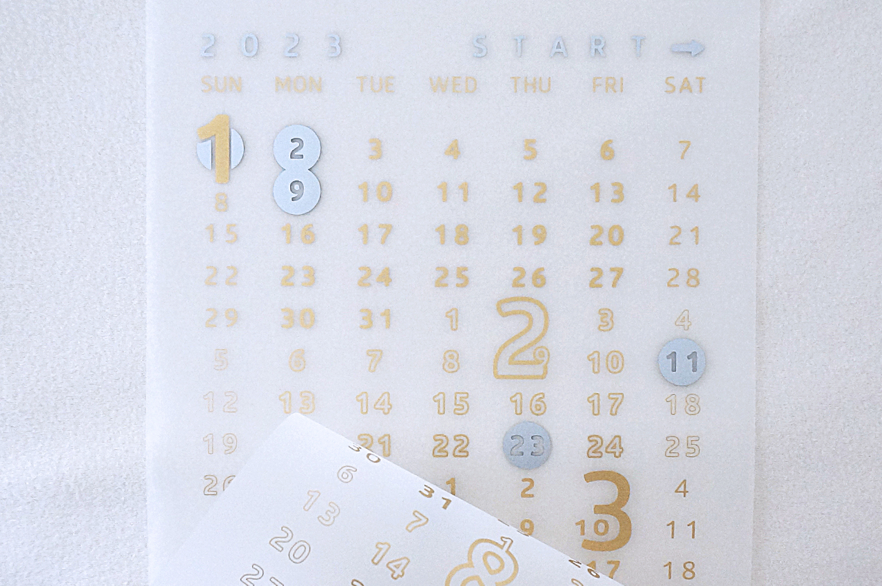 2023年版kototoiカレンダー（stay gold／金×銀）
